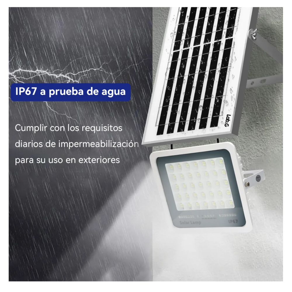 Foto 5 pulgar | Reflector De Energía Led 1000w Inalámbrico Pared Exterior Lab.g  Blanco