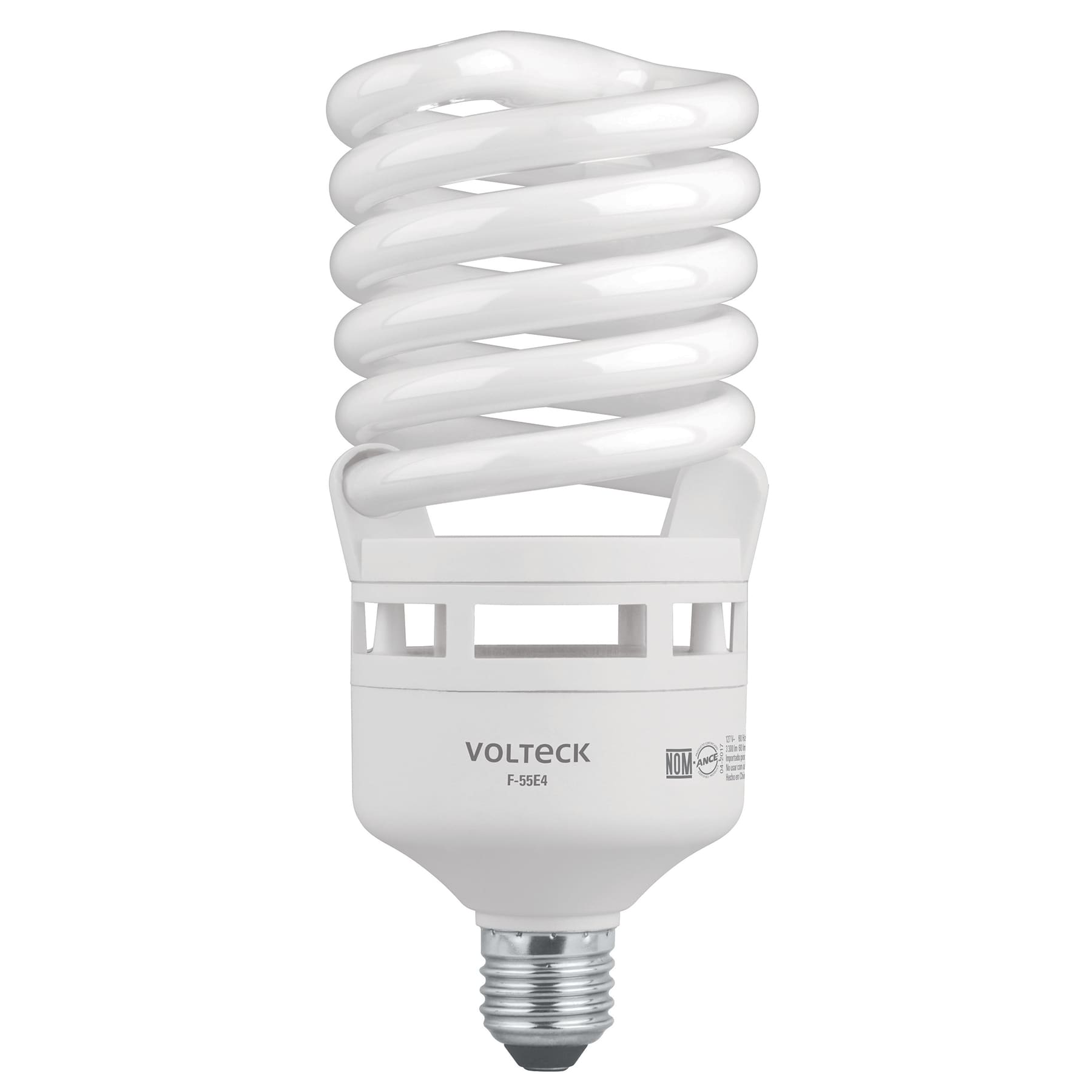 Lámpara Espiral Volteck F-55E4 color Blanco Alta Potencia Luz de Día T4 55 W $292