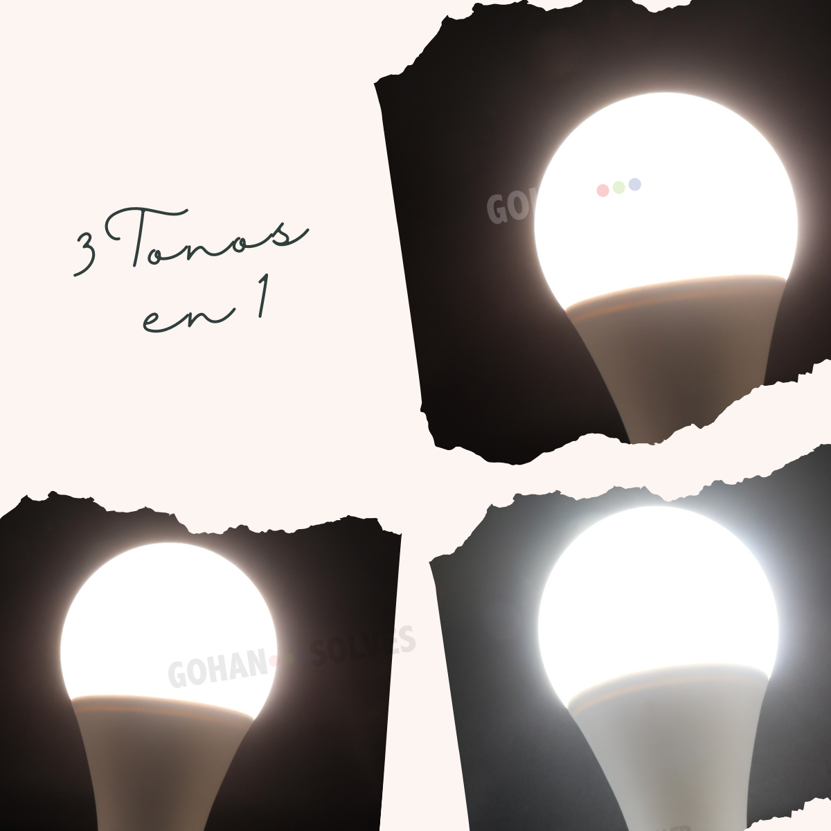 Foto 5 pulgar | Foco Luz Led 3 Tonos: Blanco Cálido/Neutro/Blanco Frío para Iluminar con Estilo y Versatilidad