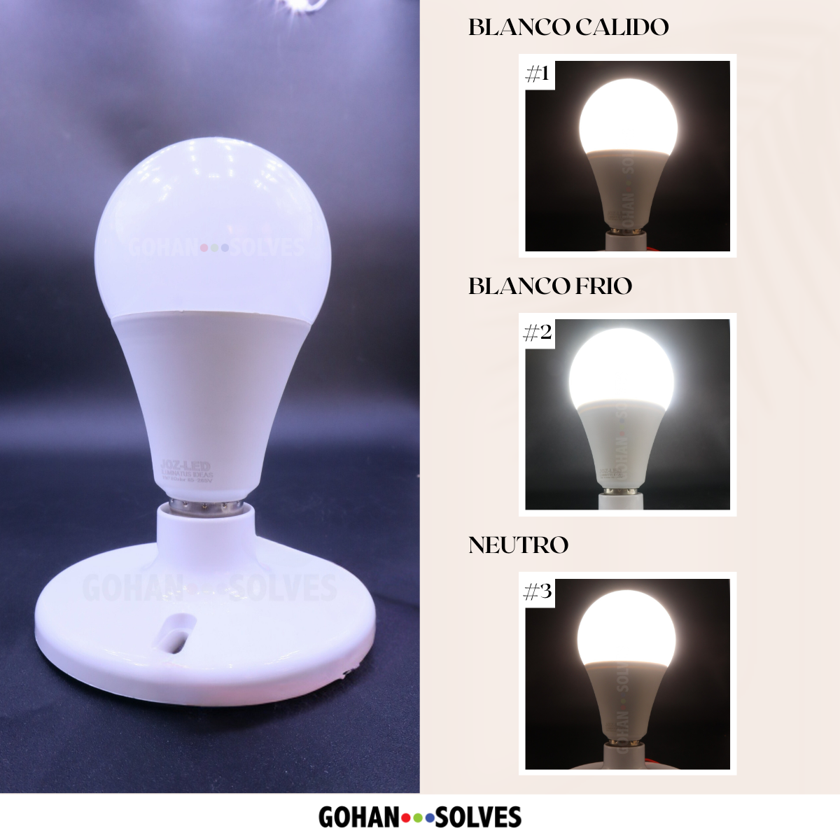 Foto 7 pulgar | Foco Luz Led 3 Tonos: Blanco Cálido/Neutro/Blanco Frío para Iluminar con Estilo y Versatilidad