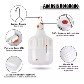 Foto 2 | Focos Hogar Portatil Gancho Led Usb Recargables 10 Piezas