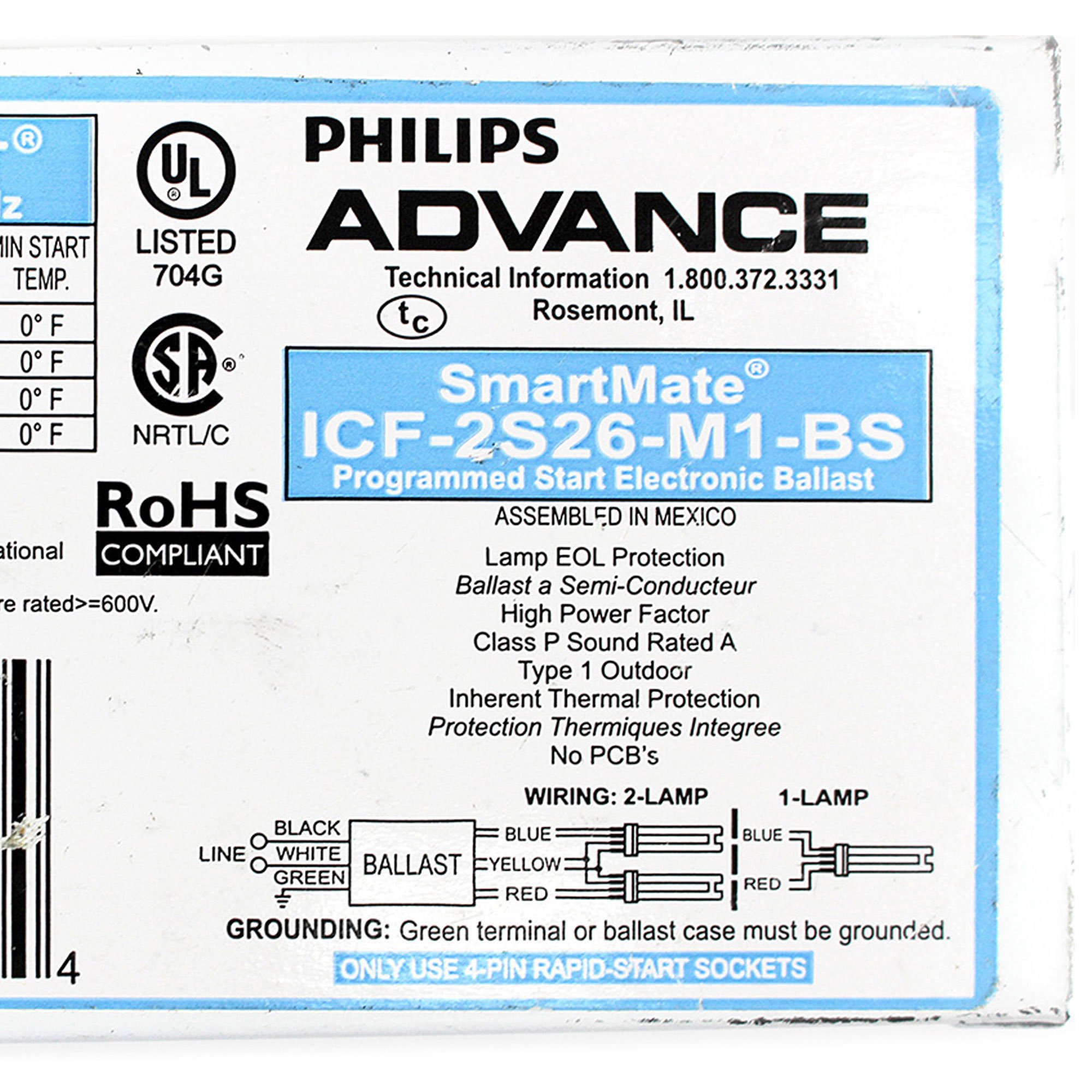 Foto 4 pulgar | Balastro Fluorescente Compacto Advance Icf-2s26-m1-bs 26w - Venta Internacional.