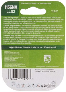 Foto 2 | Bombilla Miniatura Philips 1156na Longerlife, Paquete De 2 - Venta Internacional.