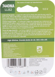 Foto 2 | Bombilla De Iluminación Automotriz Philips 7440na Longerlife, Paquete De 2 - Venta Internacional.