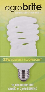 Foto 2 | Lámpara De Cultivo En Espiral Fluorescente Hydrofarm Agrobrite Flc32d 32w - Venta Internacional.