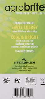 Foto 3 | Lámpara De Cultivo En Espiral Fluorescente Hydrofarm Agrobrite Flc32d 32w - Venta Internacional.
