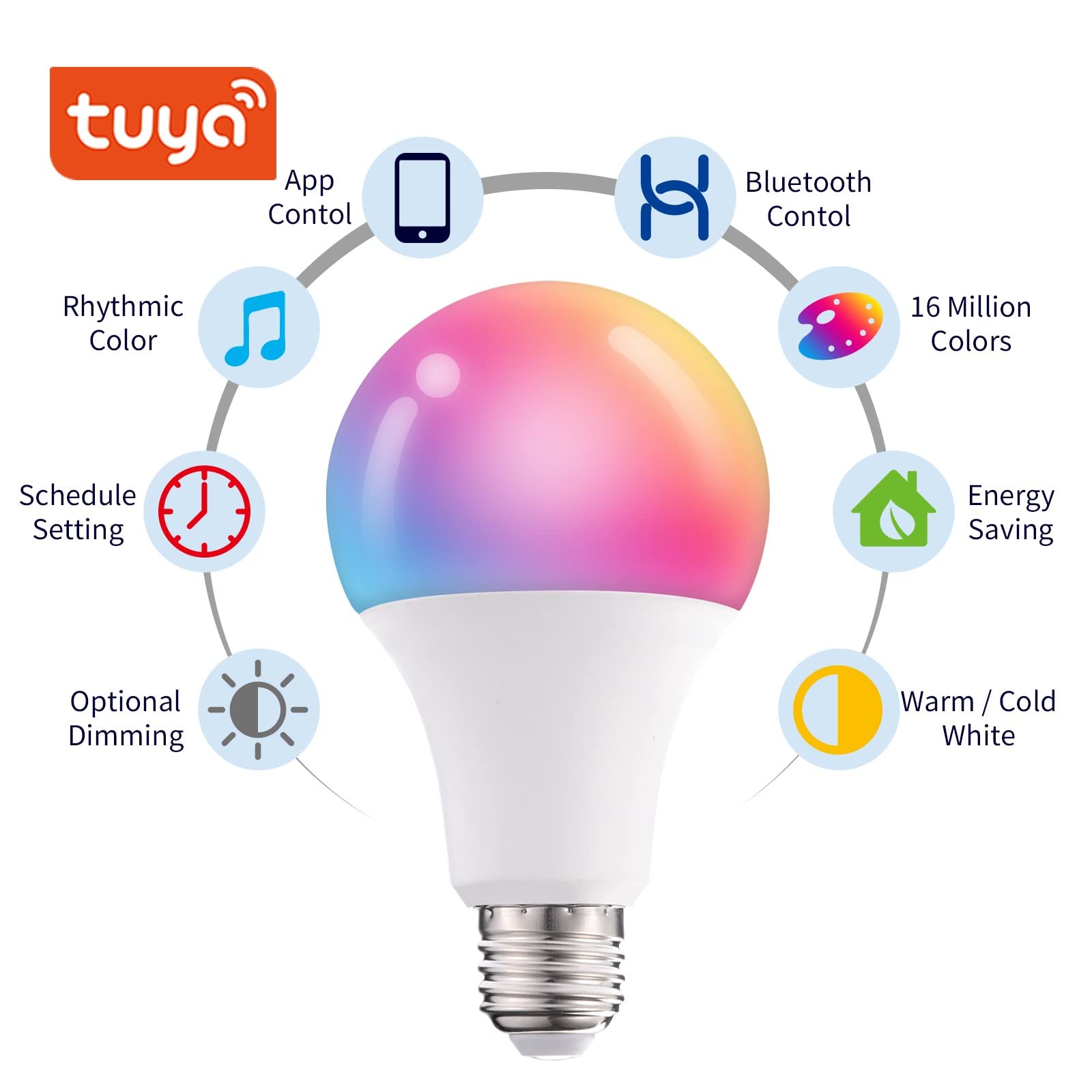 Foto 3 pulgar | Foco Led Inteligente 10w Rgb + Cct Con Alexa Google Siri Multicolor