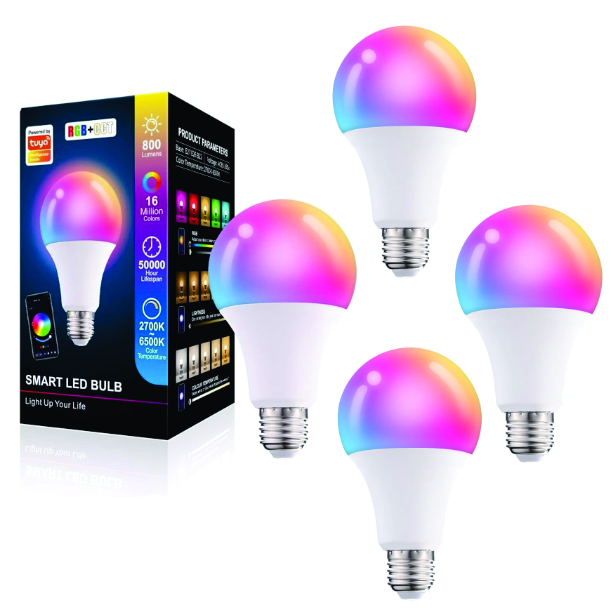 Foto 2 pulgar | Pack 4 Focos Led Inteligente 10w Rgb + Cct Compatible Con Asistentes De Voz