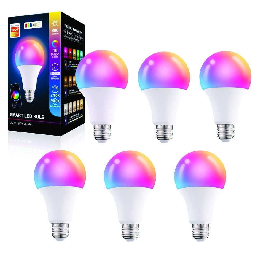 Foto 2 pulgar | Pack 6 Focos Led Inteligente 10w Rgb + Cct Compatible Con Asistente De Voz