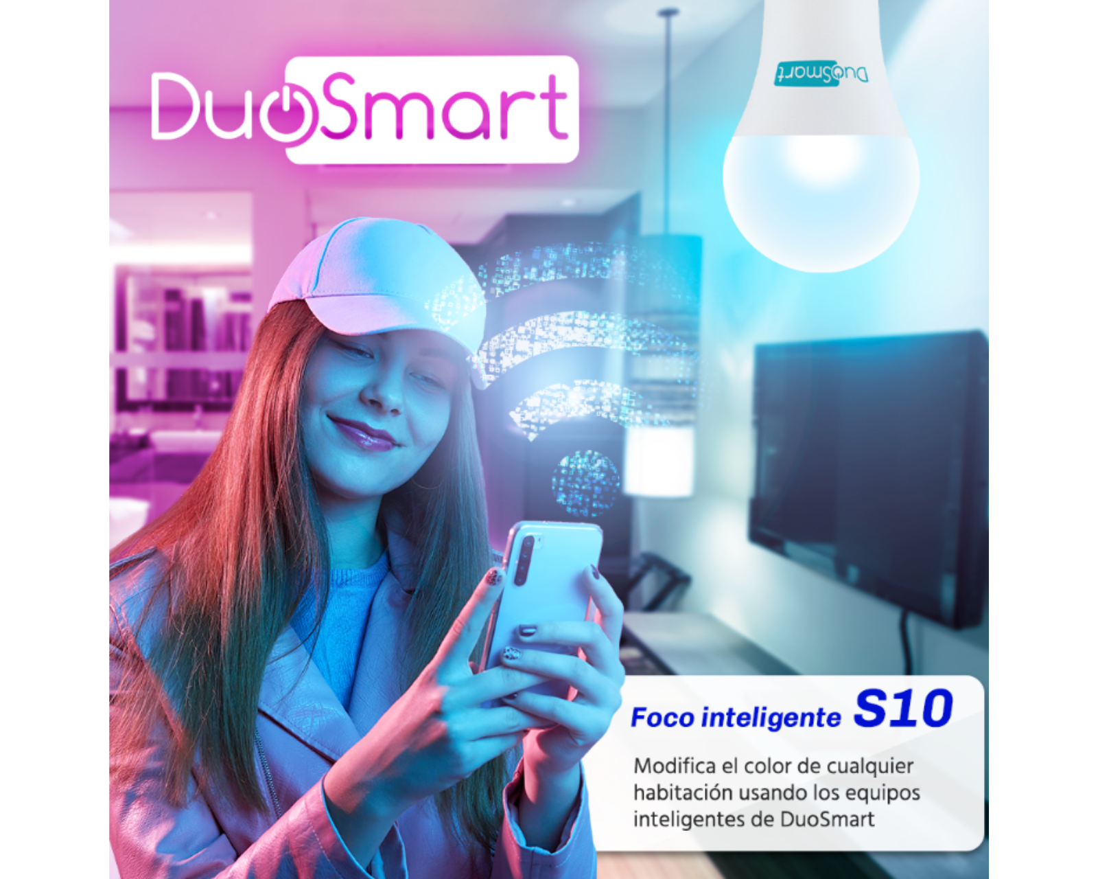 Foto 4 pulgar | Foco Inteligente Rgb Wifi 2.4ghz, Duosmart S10, Compatible Con Alexa Y Google Home