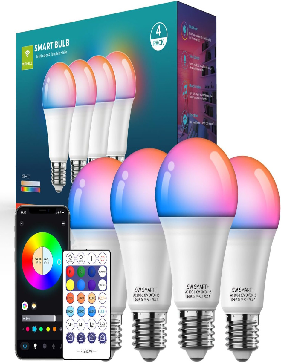 Foto 5 pulgar | Focos Led Wifi Inteligente Rgbcw Alexa Google Siri + Termo De Agua De Regalo Güish