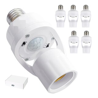 Foto 1 | 6pzs Socket Con Sensore De Movimiento 360° Y Luminosidad E27 Eo Safe Imports Esi-19555 Blanco