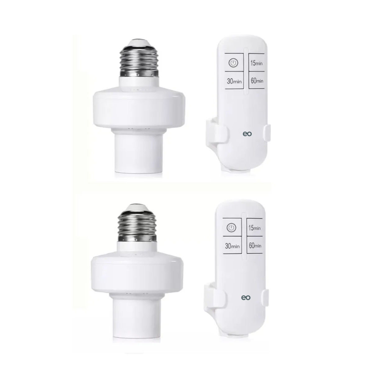Soquet Inteligente Para Foco 2pcs Con Control Remoto E26/e27 Eo Safe Imports Esi-19557 Blanco