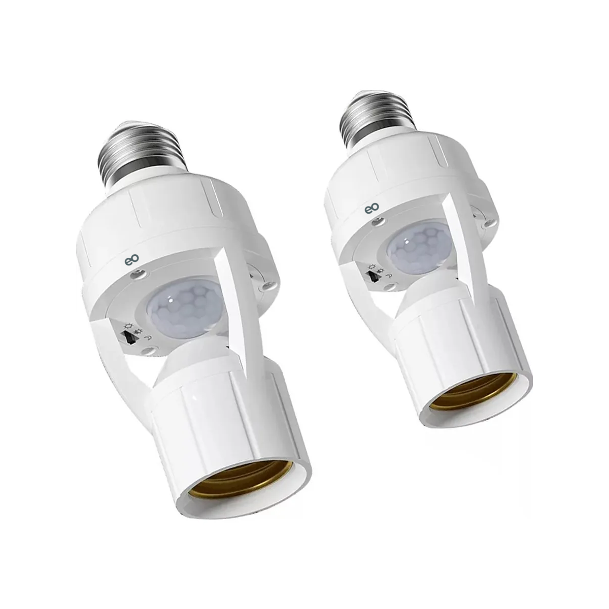 Foto 2 pulgar | 2 Porta Lámparas Sensor De Movimiento 360 Grados  Eo Safe Imports Esi-19556 Blanco