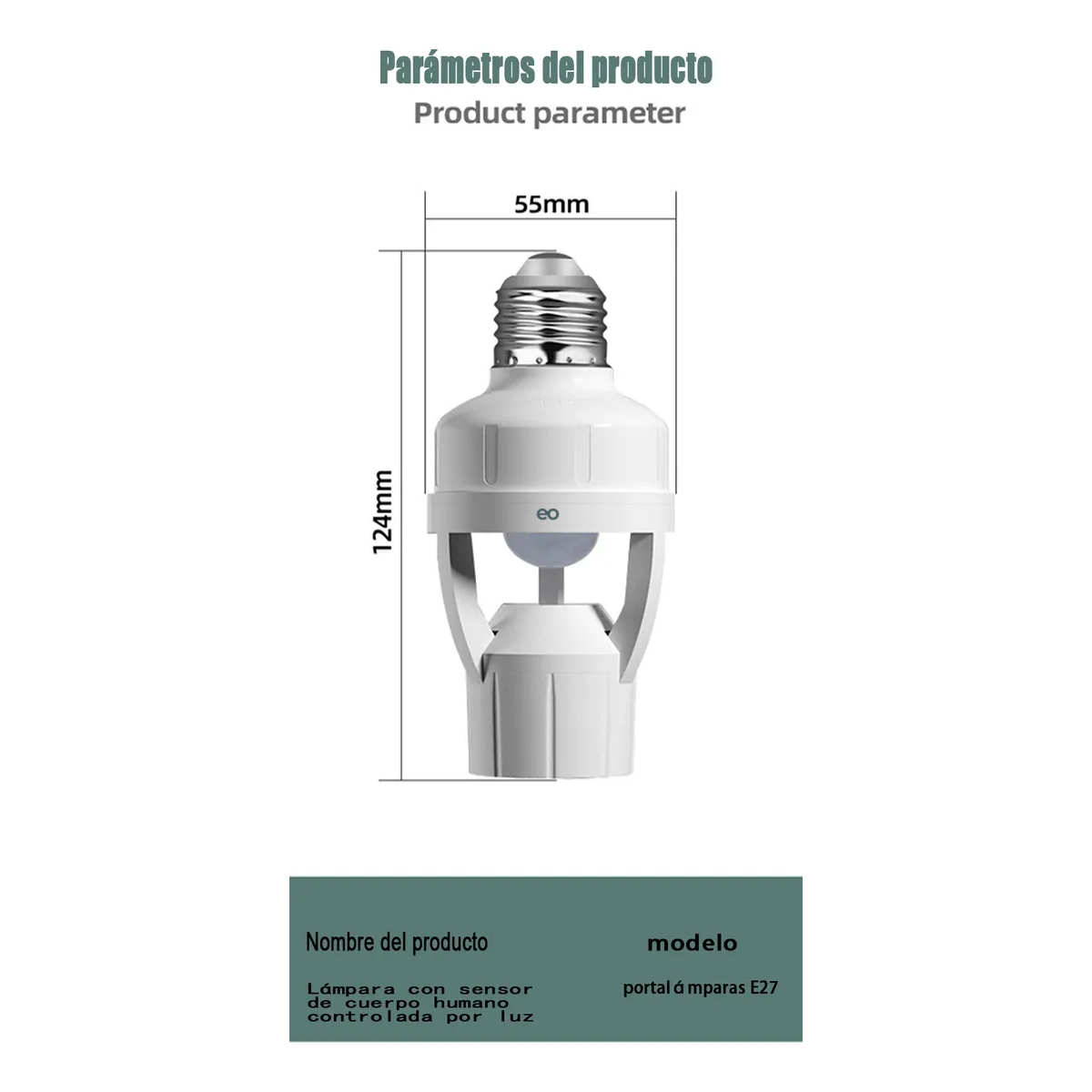 Foto 2 | 2 Porta Lámparas Sensor De Movimiento 360 Grados  Eo Safe Imports Esi-19556 Blanco