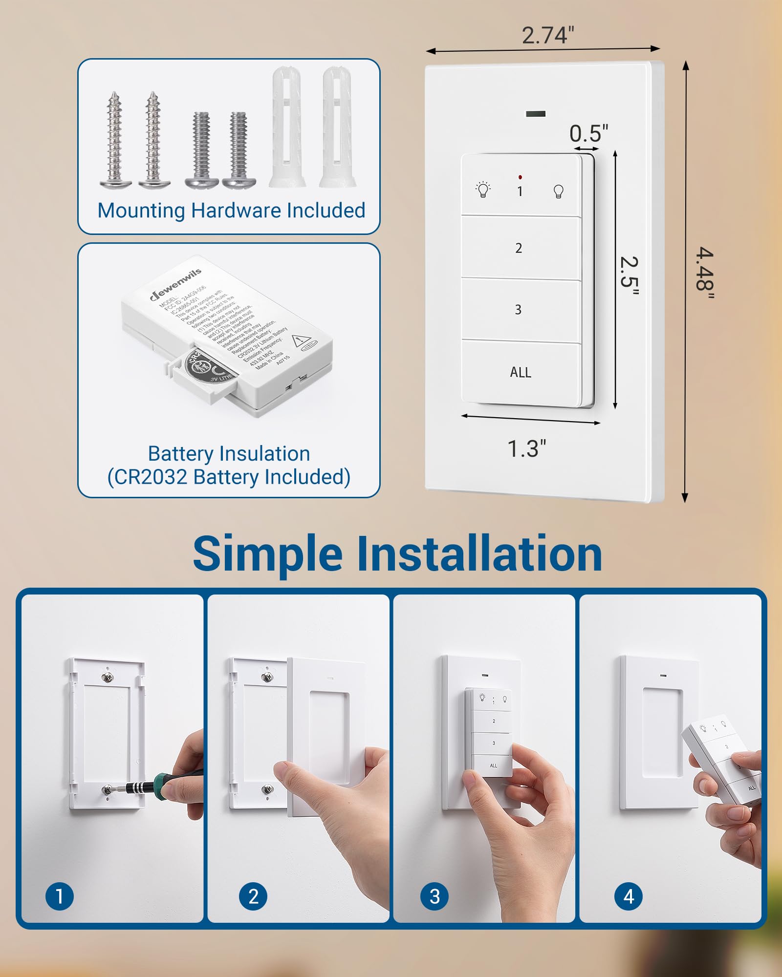Foto 8 pulgar | Enchufe De Luz De Control Remoto Dewenwils Inalámbrico Con Alcance De 100 M - Venta Internacional.