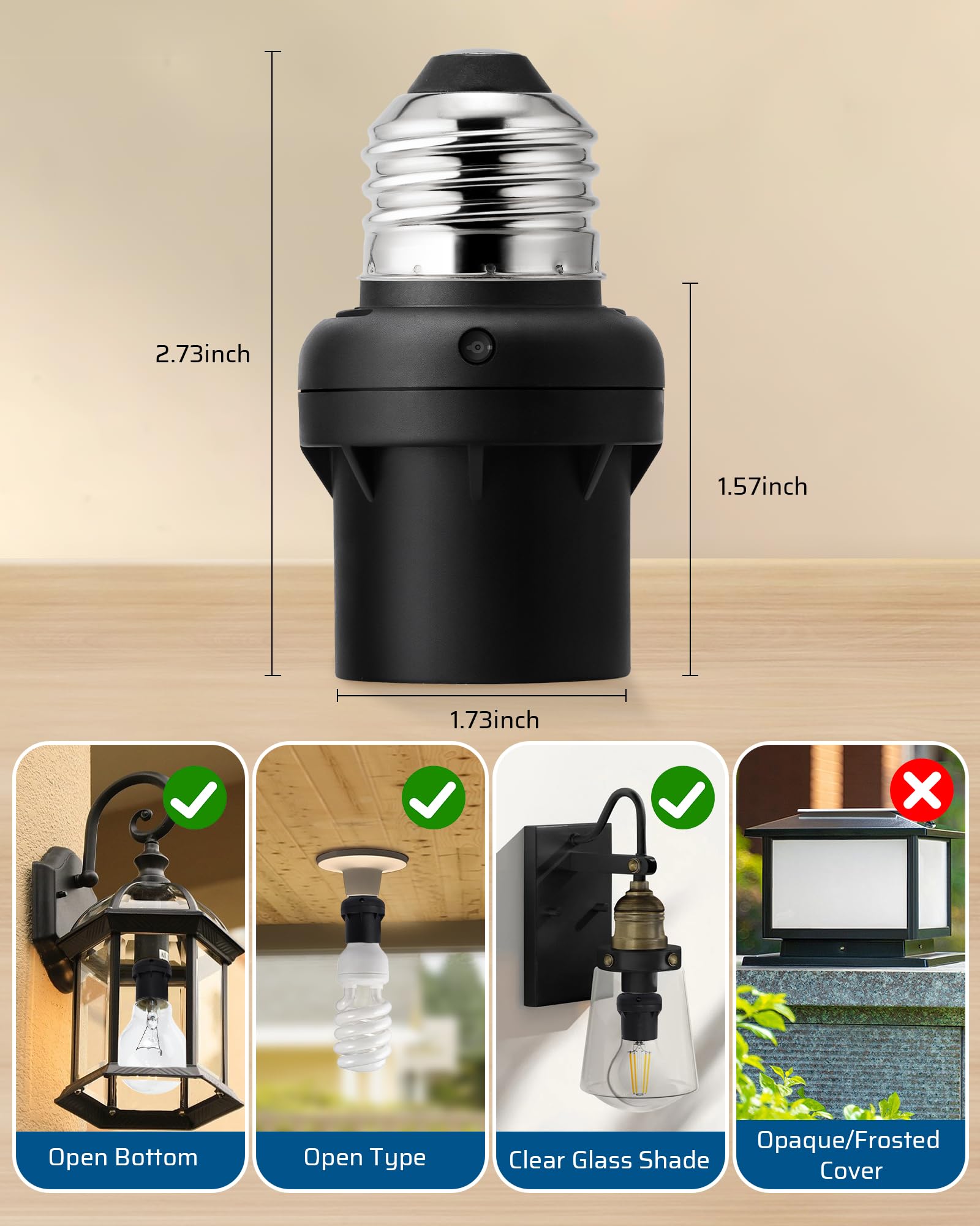 Foto 5 | Enchufe Para Sensor De Luz Dewenwils E26 E27 Dusk To Dawn, Paquete De 2 - Venta Internacional.