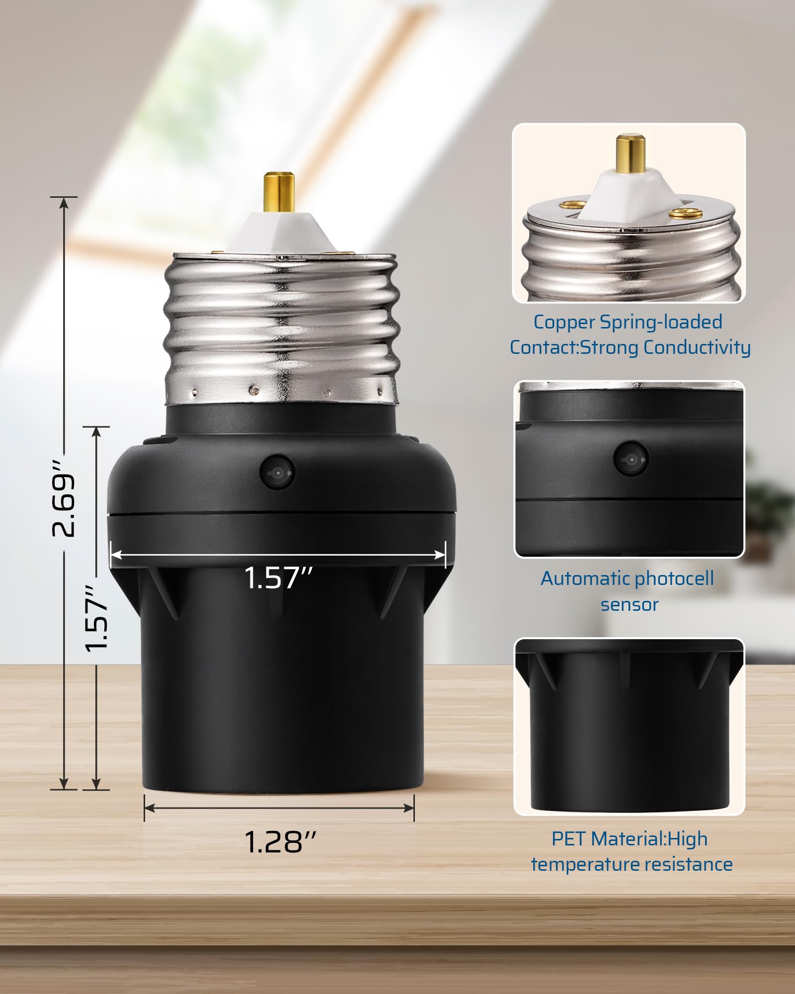 Foto 7 | Enchufe Para Sensor De Luz Dewenwils Dusk To Dawn E26/e27, Paquete De 2 - Venta Internacional.