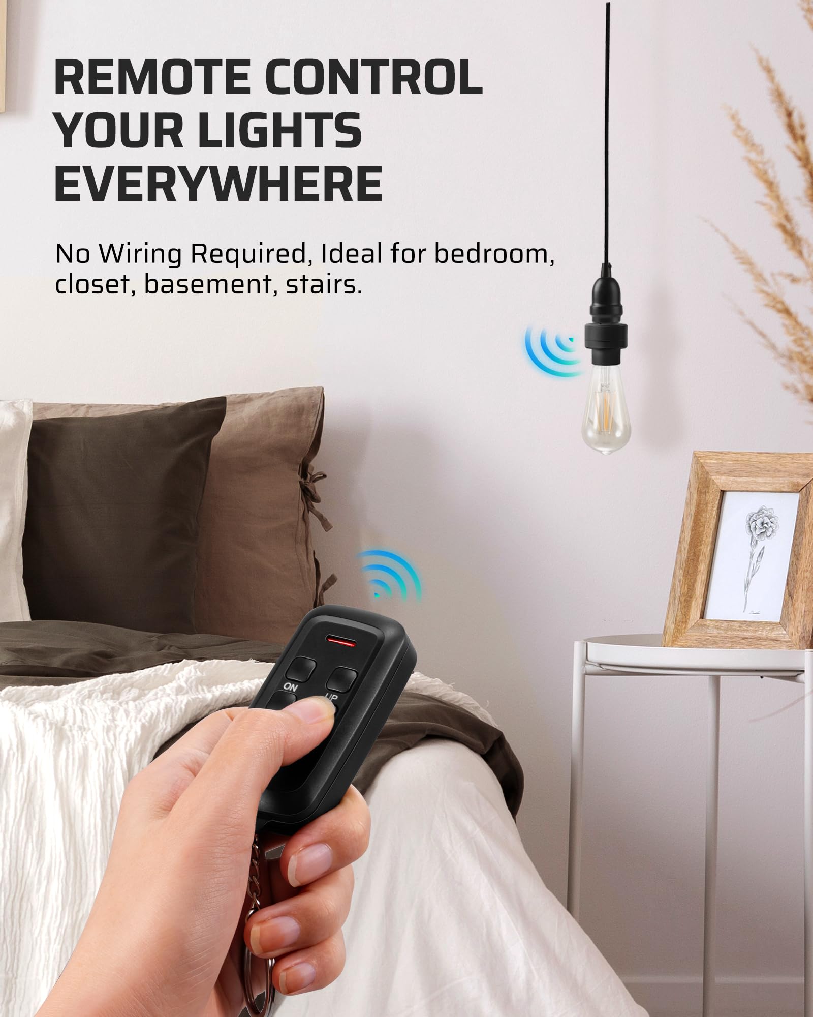 Foto 3 pulgar | Conector De Luz Con Mando A Distancia Dewenwils Dimmer E26 E27, Color Negro - Venta Internacional.