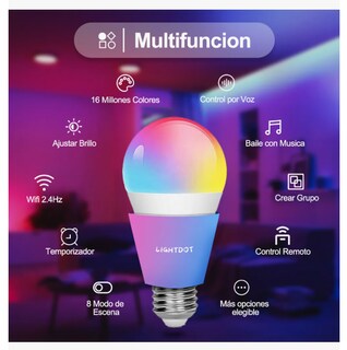 Foto 2 | 4pcs Focos Led Xtellar 12w Wifi Inteligente Luz Led Para Alexa Rgb Luces Bulbos E27 Foco