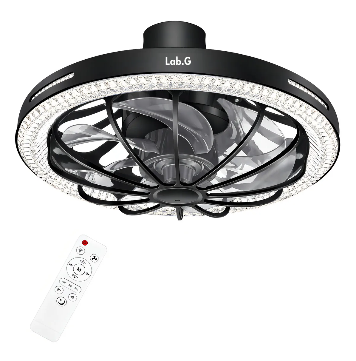 Foto 1 | Ventilador De Luz Con Mando A Distancia  Negro