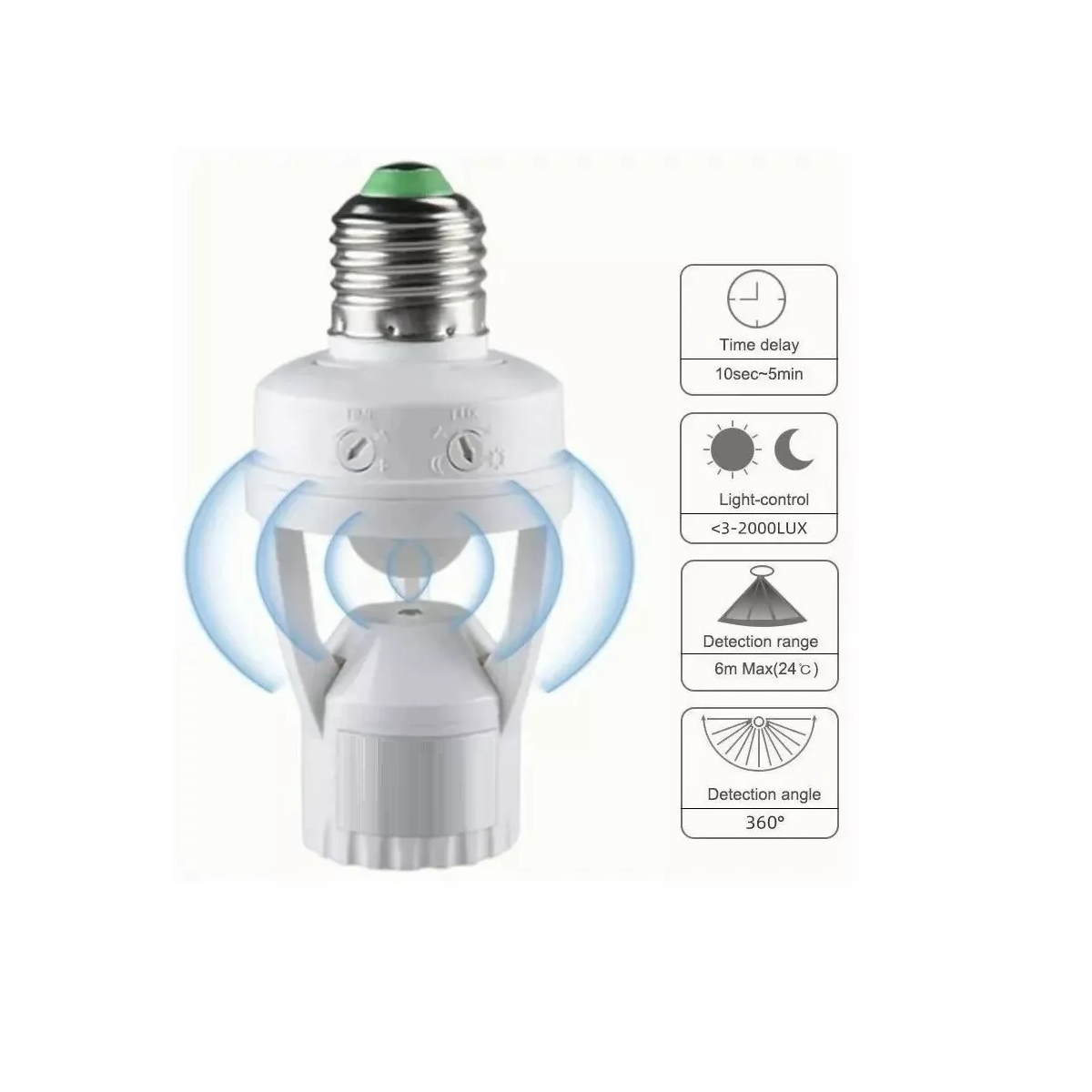 Foto 3 pulgar | Socket con Sensor de Movimiento Eo Safe Imports Esi7709 color Blanco