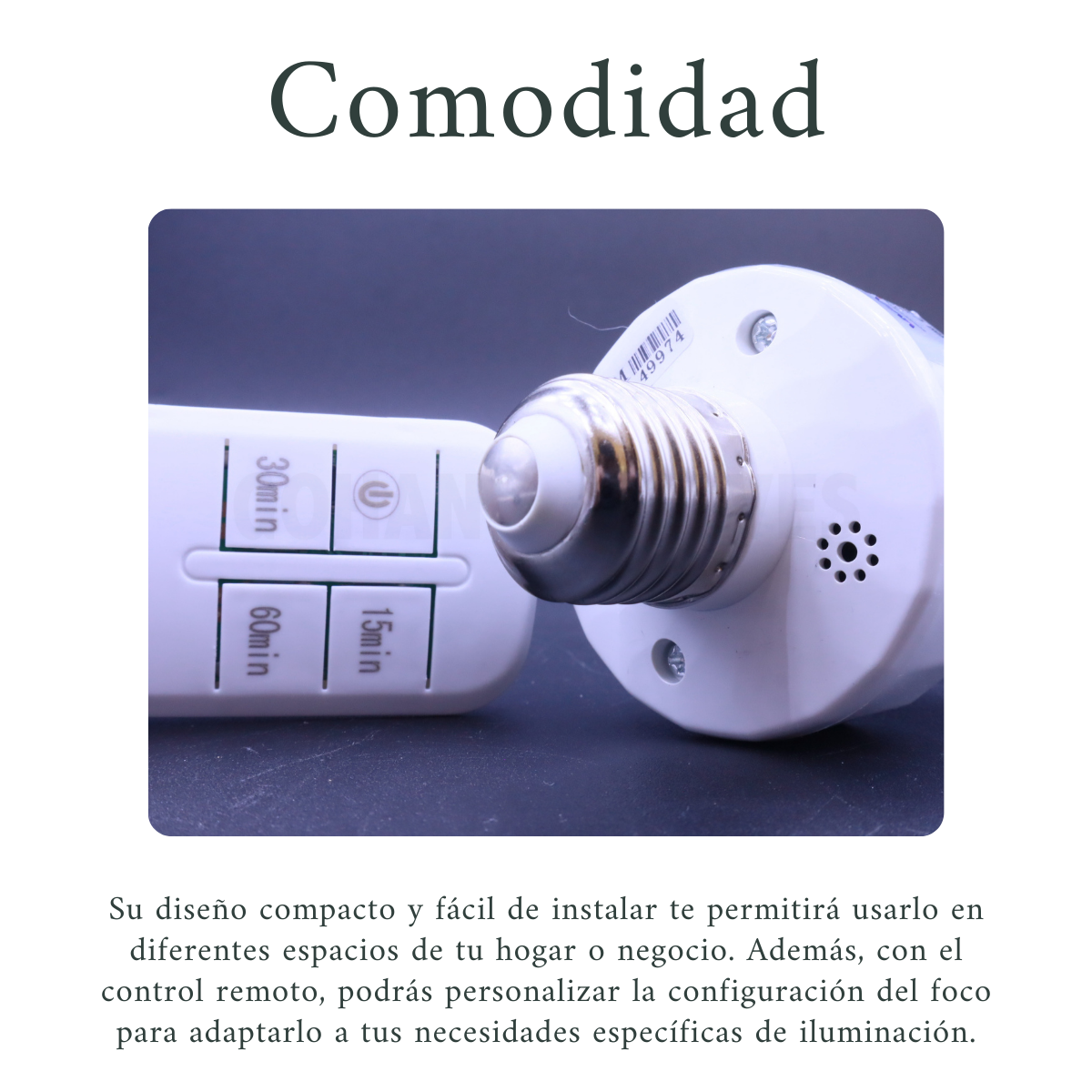 Foto 5 pulgar | Socket Inteligente Con Control Remoto Para Foco E27 Normal