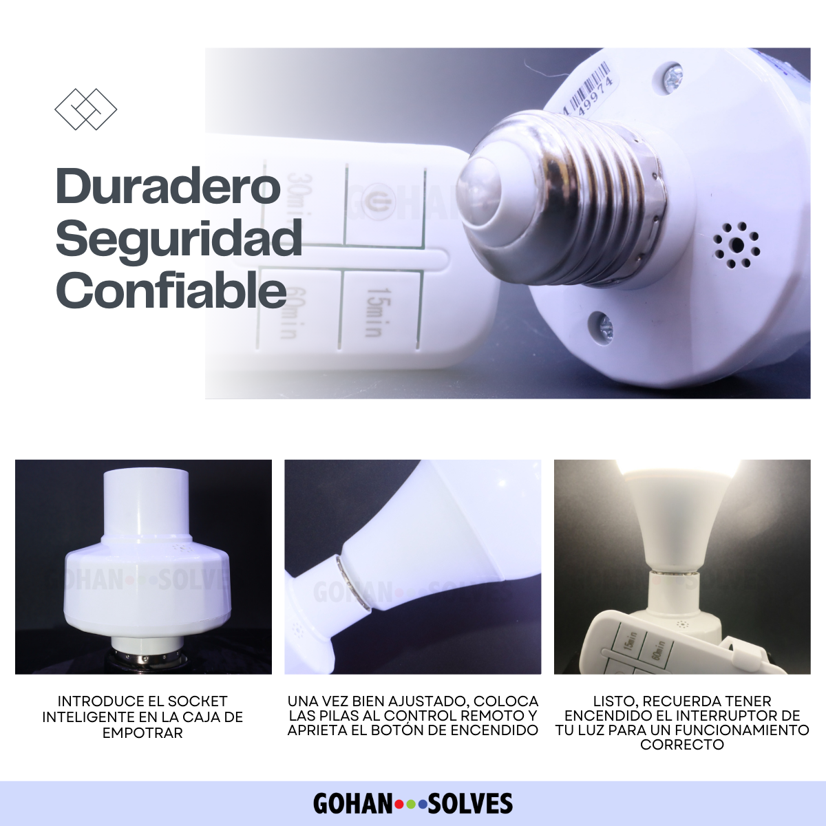Foto 5 | Socket Inteligente Con Control Remoto Para Foco E27 Normal