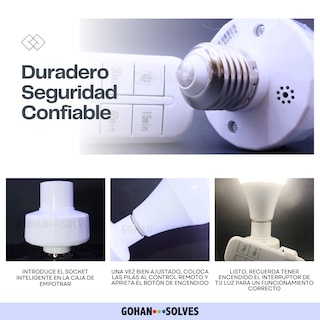 Foto 5 | Socket Inteligente Con Control Remoto Para Foco E27 Normal