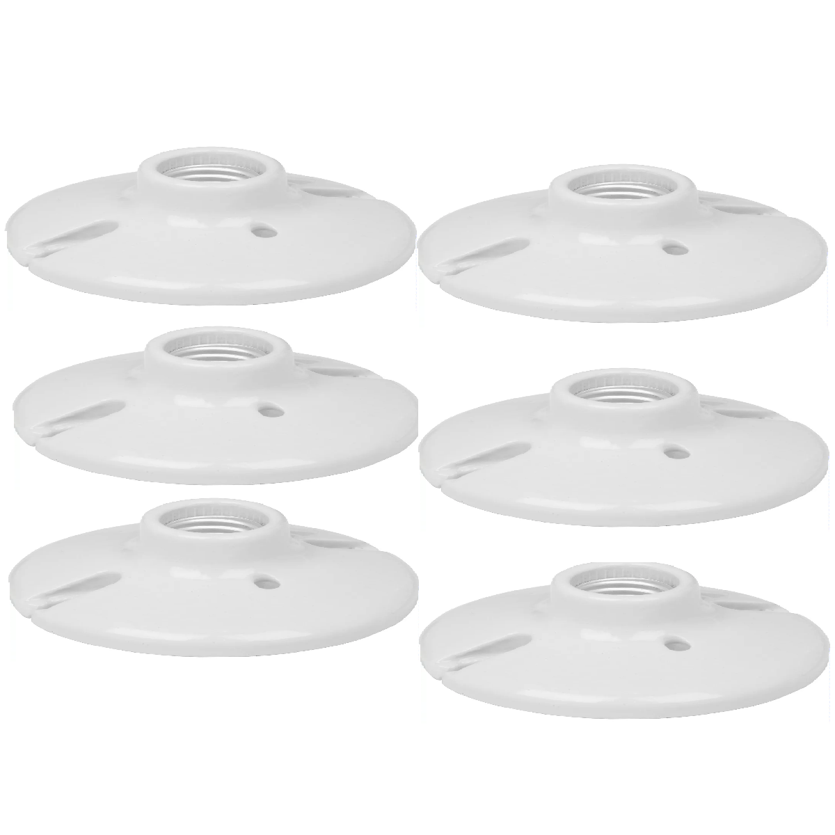 Portalámpara Porcelana 4 1/2 Circular Eo Safe Imports Esi-17718 Blanco Paquete de 6