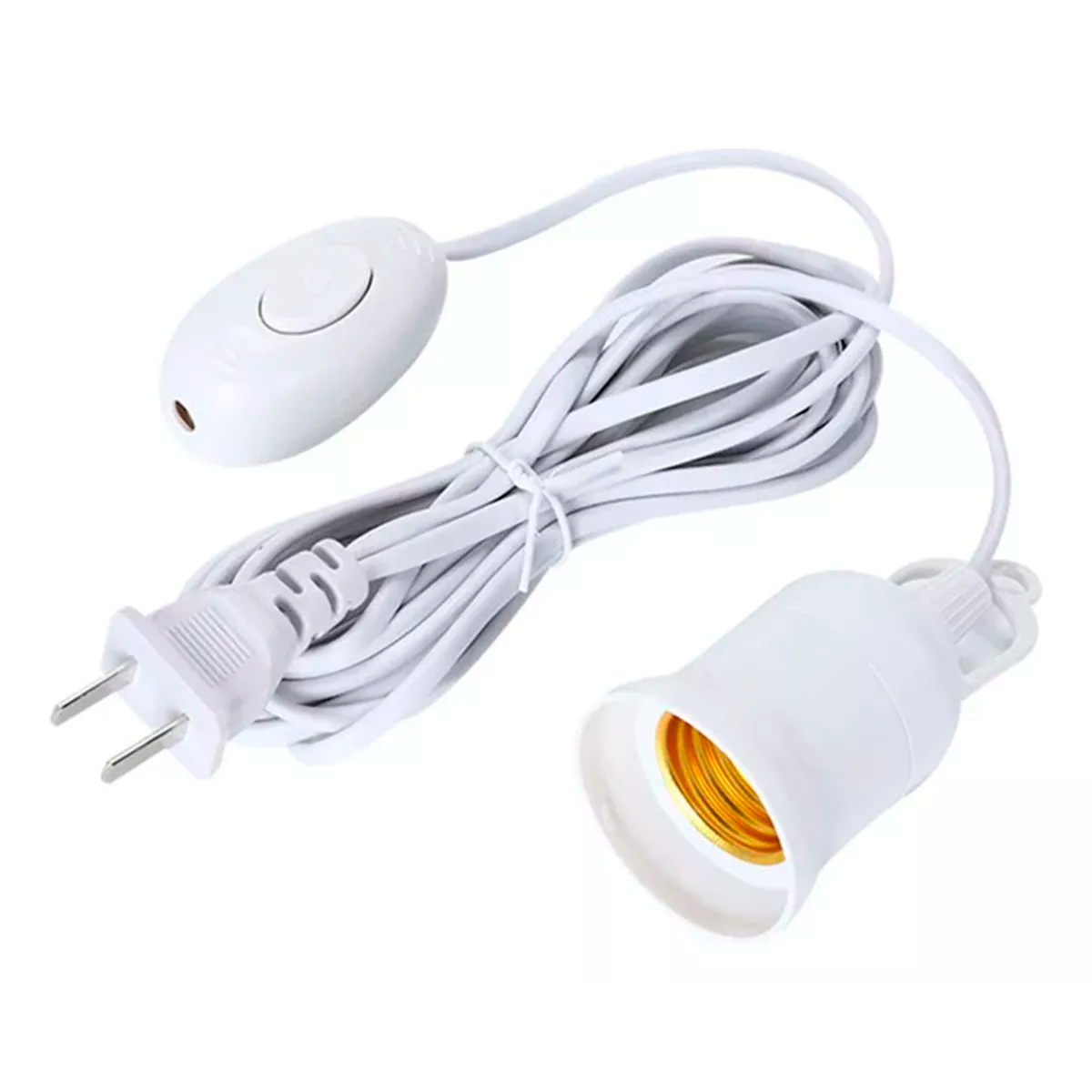Foto 1 | Extensión Eléctrica Con Socket Para Foco De 2.5 Metros, Portalámpara Color Blanco