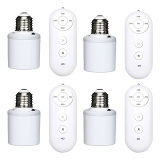 Foto 1 | Socket 4 Pcs E27 Doméstica Focos Con Control Remoto Portalámpara Eo Safe Imports Esi-19559 Blanco