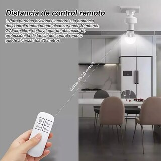 Foto 4 | Socket De Foco A Control Remoto Inalámbrico Inteligente E27 Eo Safe Imports Esi-19558 Blanco