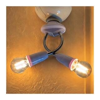 Foto 3 | Multi Socket Doble Brazo Flexible E27 120w Iluminación Moderna Ajustable Blanco Para Focos Led E Incandescentes B