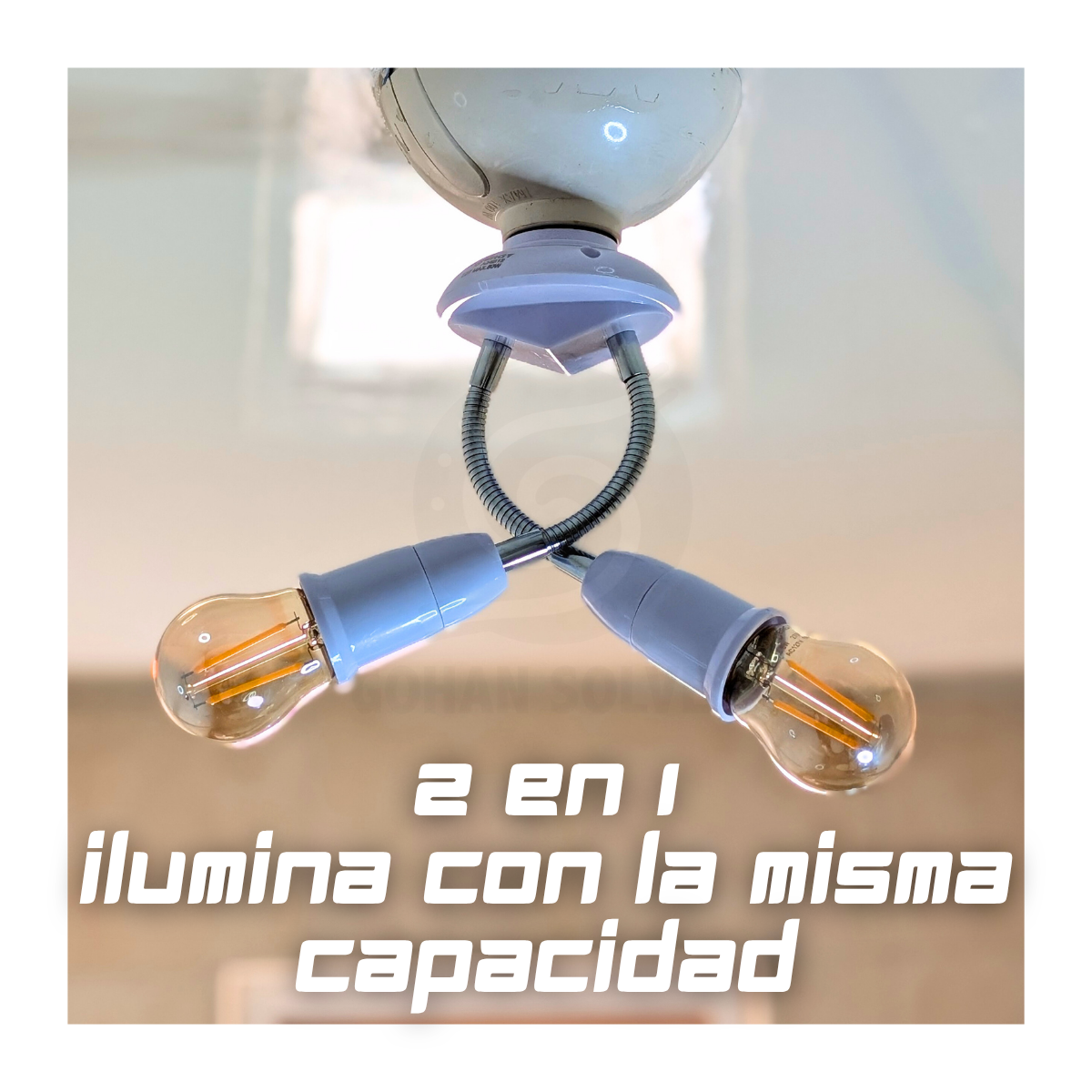 Foto 7 pulgar | Multi Socket Doble Brazo Flexible E27 120w Iluminación Moderna Ajustable Blanco Para Focos Led E Incandescentes  B