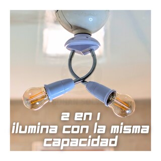 Foto 6 | Multi Socket Doble Brazo Flexible E27 120w Iluminación Moderna Ajustable Blanco Para Focos Led E Incandescentes B