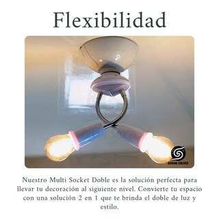 Foto 7 | Multi Socket Doble Brazo Flexible E27 120w Iluminación Moderna Ajustable Blanco Para Focos Led E Incandescentes B