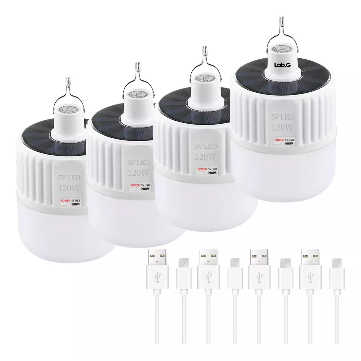 Foto 1 | Focos Hogar Portátiles Lab.G con Gancho Led USB Recargables 40w 6 Piezas Blanco