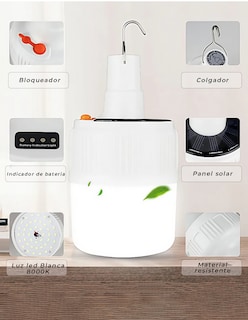 Foto 5 | Set 3 Focos Led Solares Emergencia 45w Recargables Usb Luz Fría 8000k
