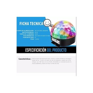 Foto 5 | Bola De Disco Rítmica Con Luces De Fiesta Bluetooth - Venta Internacional.