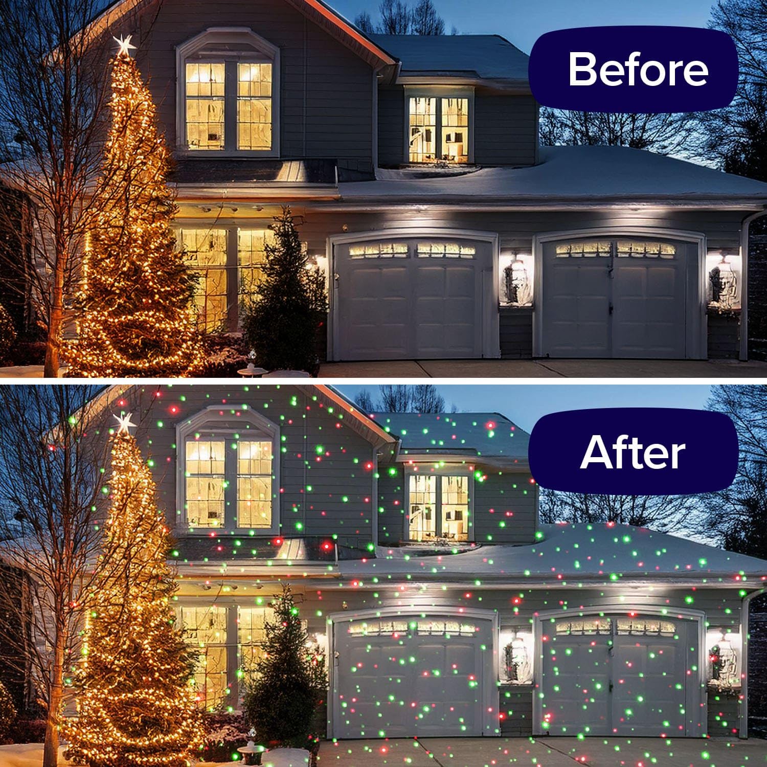Foto 7 | Proyector Láser Navideño Star Shower Ultra 9 Para Exteriores, Paquete De 2 - Venta Internacional.
