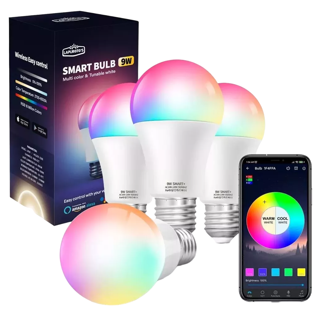 Foto 2 pulgar | Focos Led Inteligentes Rgbcw Wifi 9 w Ajustable Multicolor