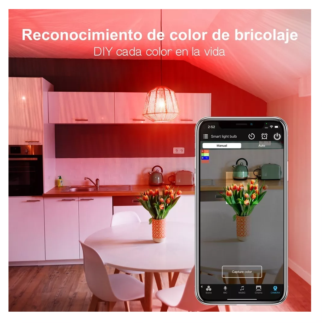 Foto 5 pulgar | Focos Led Inteligentes Rgbcw Wifi 9 w Ajustable Multicolor