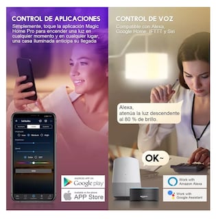 Foto 2 | Juego de 4 Focos Led Inteligente Rgbcw Wifi 9w Ajustable Multicolor