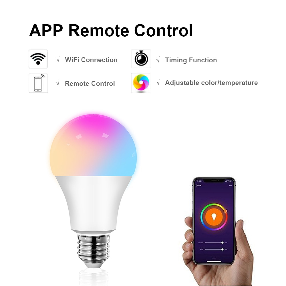 Foto 4 pulgar | Bombilla Inteligente Para El Hogar Avatto Tuya 15w E27 Wifi Rgb Led - Venta Internacional.