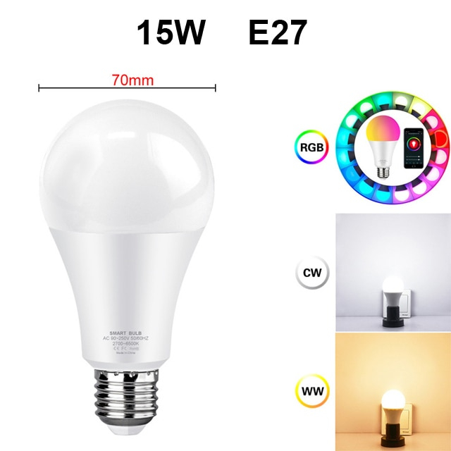 Foto 5 | Bombilla Inteligente Para El Hogar Avatto Tuya 15w E27 Wifi Rgb Led - Venta Internacional.