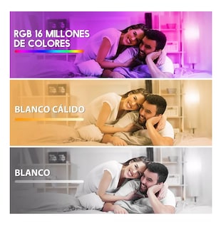 Foto 3 | 4 Focos Led Inteligente Rgbcw Wifi 9w Ajustable Multicolor