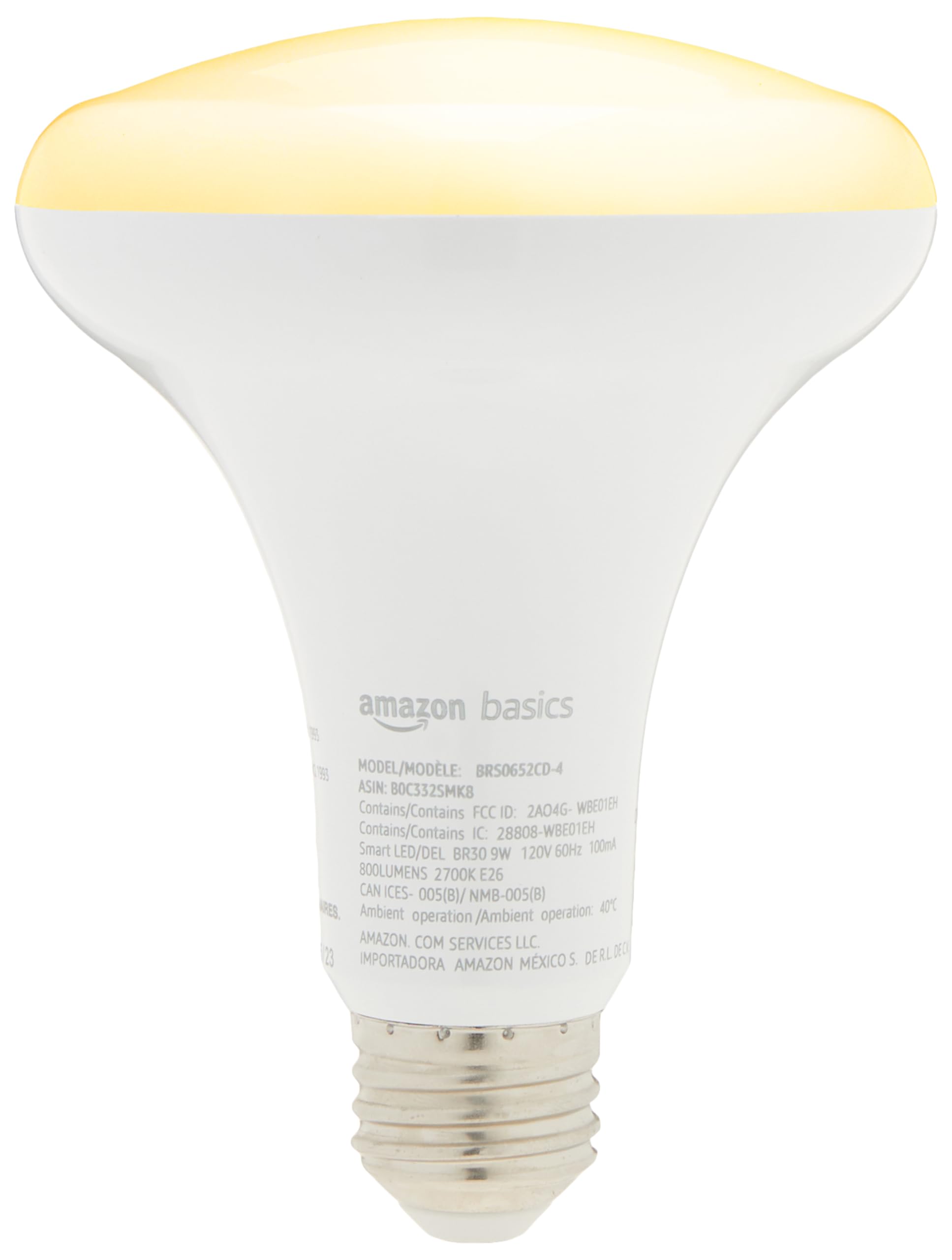 Foto 5 pulgar | Bombilla Led Inteligente Amazon Basics Br30 9 W 800 Lm 2700 K, Paquete De 1 - Venta Internacional.