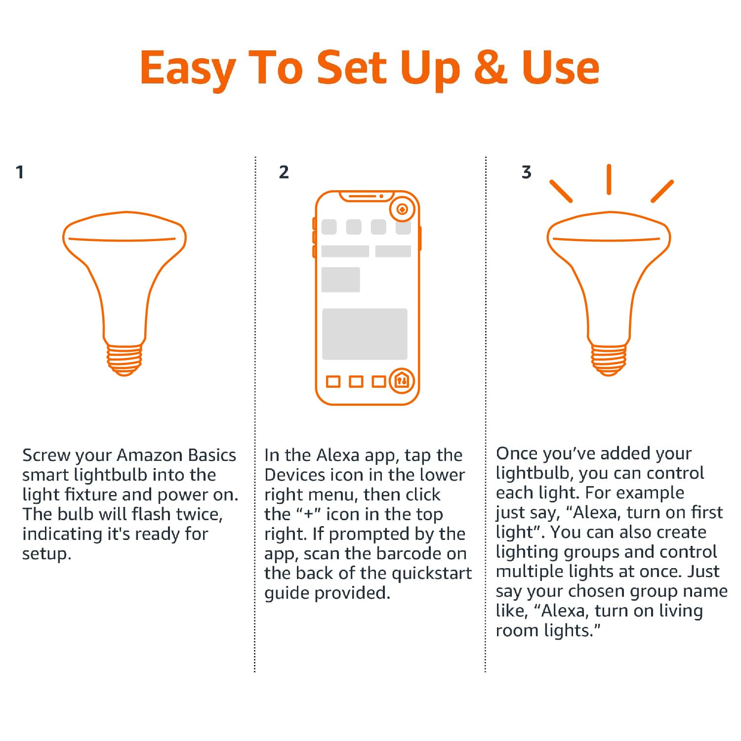 Foto 5 | Bombilla Led Inteligente Amazon Basics Br30 9 W 800 Lm 2700 K, Paquete De 1 - Venta Internacional.