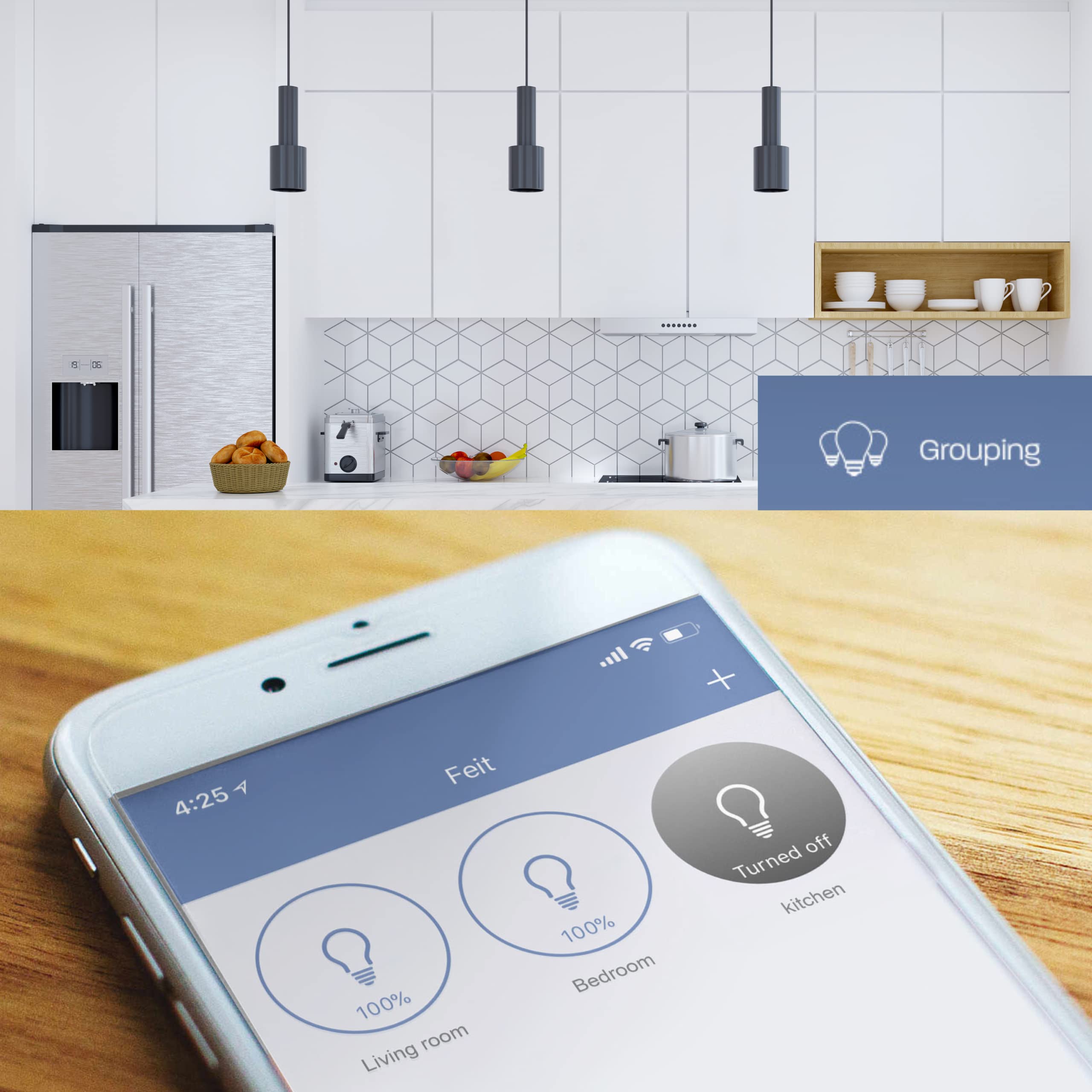 Foto 6 | Foco Inteligente Feit Electric 9 W 3 Piezas - Venta Internacional